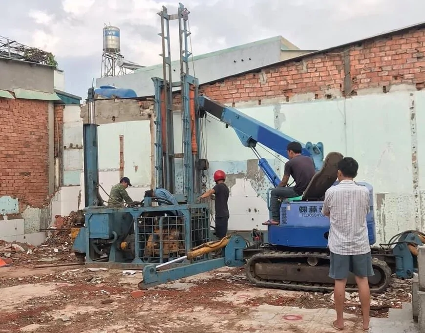 Thi công ép cọc bê tông ly tâm