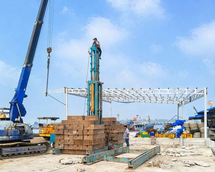 Ép cọc bê tông cho các công trình quy mô lớn