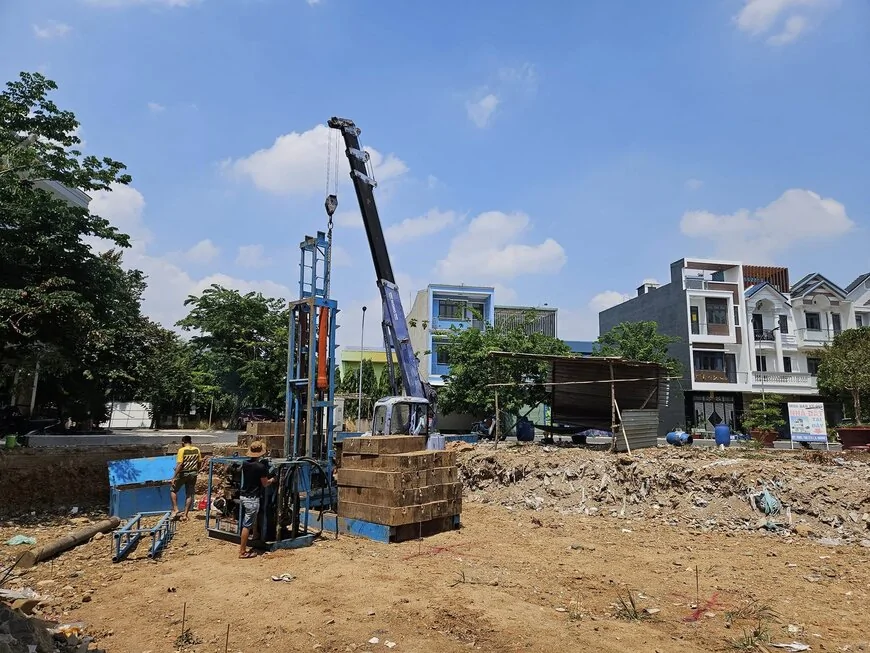 Ép cọc bê tông nhà phố, nhà cao tầng